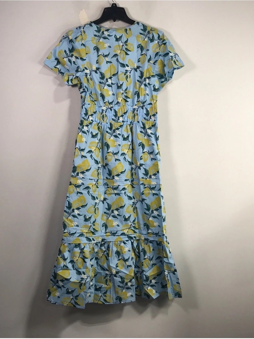 Zara Lemon-Print Sky Blue Maxi Dress